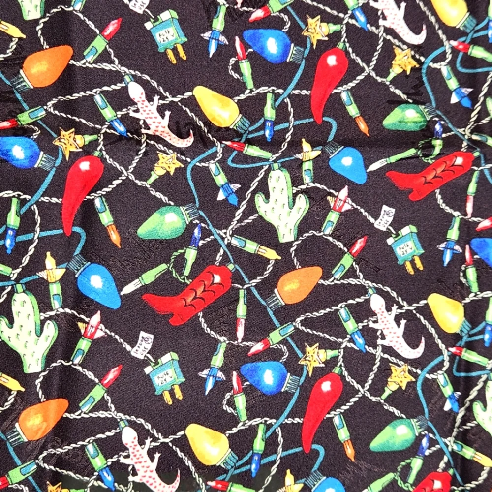 Nicole Miller Western Christmas Silk Neck Scarf